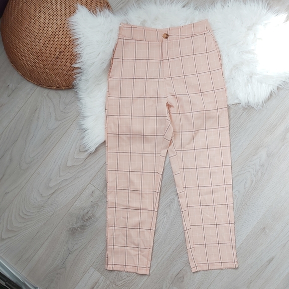 Mint Vanilla Plaid Cigarette Straight Dress Pant - Picture 3 of 13